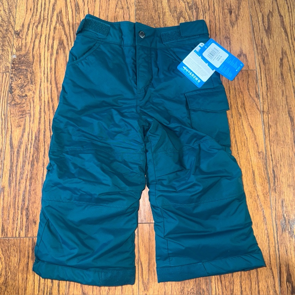 COLUMBIA Dark Green SNOWPANTS TODDLER SIZE 2T WITH OUTGROW SYSTEM Winter $80 New